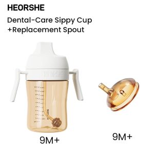 Cawan Minum Bayi, HEORSHE, Anti-tercekik, Sesuai untuk Kanak-kanak, Membawa Keluar, Bebas BPA, Kalis Tumpahan, Mudah Dipegang, Sesuai untuk Bayi 6 Bulan dan ke atas, Kapasiti 210 dan ke atas, 9 Bulan dan ke atas, 300ml, 2024
