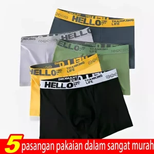 Seluar Sukan Luar, Kotak Lelaki, Selesa dan Bernafas, Set 5PCS, Diperbuat daripada Poliester, Sesuai untuk Lelaki, Seluar Dalam, Laci, Majlis Baharu 2025 Boxer Pakaian Menswear