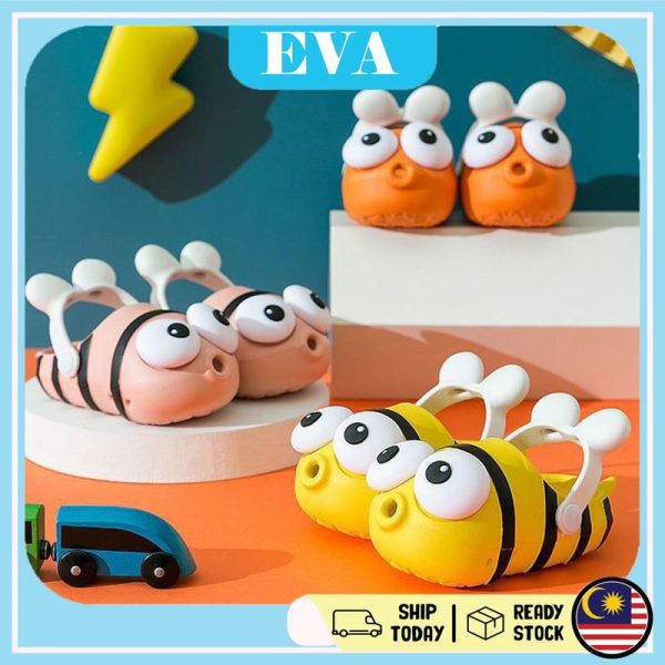 READY STOCK EVA Shoes Slippers Cartoon Cute Bee Boy Girl Kasut Selipar Budak Perempuan Lekaki Unisex