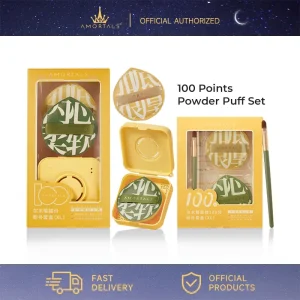 AMORTALS 100 Points Makeup Puff Set Air Cushion Puff Drop Puff Powder Puff 100dim Super Soft Beauty Makeup Sponge Puff Air Cushion Puff 100-point Powder Puff