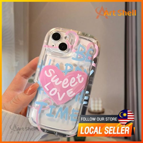Compatible with iPhone case 14 Pro Max 11 13 Sweet Love casing 12 15 XR X Xs Max shockproof anti-drop clear 7 8 Plus 14pro Protection Mobile Waterproof