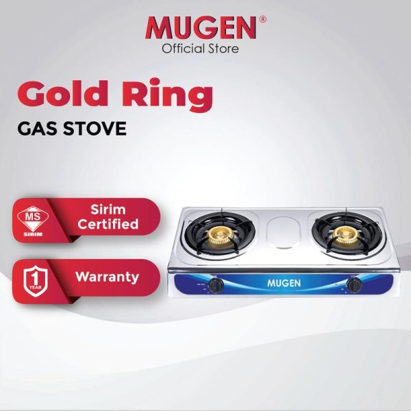 MUGEN Gold Ring Double Burner Gas Cooker Stove (MGC-5600) Stainless Steel