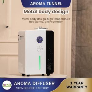 Penyebar WIFI Pintar, AROMA TUNEL, Kapasiti 800ML, Kawasan Penyebaran Cahaya 11000sqft, Pelembap Udara, Sesuai untuk Rumah dan Hotel, Mesin Aromaterapi Lampu Humidifier