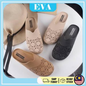 READY STOCK EVA Women Flat Wedge Sandals Kasut Perempuan Shoes Bertutup Wanita