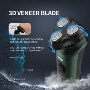 bugu Electric Shaver Man 9D Trimmer Shaver Type-C Rechargeable Shaver Machine Clipper Wireless USB Waterproof Beard Trimmer
