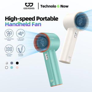 【GOOJODOQ】4000mAh Portable Super High Speed Turbo Fan |Adjustment With LED Display Max Wind Speed 9m/s l Handheld Mini FanKipas Kecil