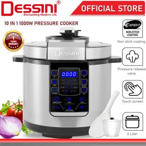 DESSINI ITALY 14 IN 1 Electric Digital Pressure Cooker Non-stick Stainless Steel Inner Pot Rice Cooker Steamer (6L)