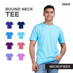 Boxy Microfiber Dri Fit Round Neck T-shirts for Men and Women-Royal/Rosewood/Sea Blue/Island Paradise/D.Violet/Navy/Peri Blue/Dusty Purple