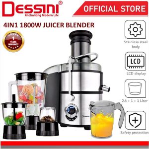 DESSINI ITALY 4 IN 1 LCD Display Blender Grinder Chopper Mixer Miller Juicer Extractor Smoothie Ice Crusher Pengisar