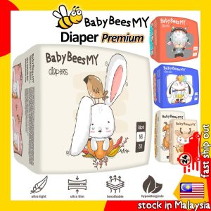 BabyBeesMY Diapers Ultra Thin Super Premium Grade tape pants diapers newborn baby bees pull up lampin bayi diaper murah baby diapers anti bocor diapers tape