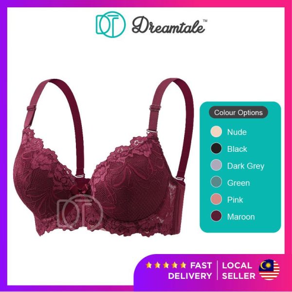 [AB Cup] Dreamtale Women Bra Big Lace Wired Bra Push Up Bra Coli Wanita Baju Dalam Wanita WCO324