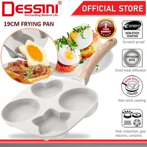 DESSINI ITALY 19CM 4 Hole Pancake Grill Frying Pan Die Cast Aluminium Induction Non Stick Pot Bowl Cookware Tool PERIUK