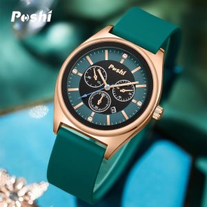 Jam Tangan Getah Fesyen Korea, POSHI, Untuk Wanita, Rekaan Baru, Kalis Air, Pergerakan Kuarza, Jam Tangan Elegan, Jam Tangan Wanita, Didatangkan dengan Kotak Percuma Watches Magnetic