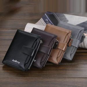Baellerry PU Leather Wallet Men Short Card Purse Man Zipper Wallet Built in Zero Wallet