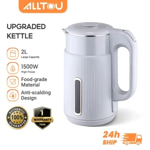 ALLTOU Electric Kettle 2L 1500W Double-layer Anti Scalding Stainless All Steel Seamless Inner Pot Anti Dry Burning