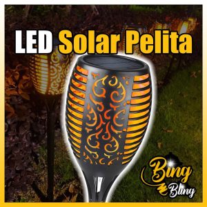 【Bing Bling】【 96 | 33 | 12LED Pelita 1pcs 】Viral Lampu Solar Pelita Hari Raya LED Outdoor Waterproof Garden Lip Lap Kelip Kelip2 Kelap Klip2 Klip Deco Buluh
