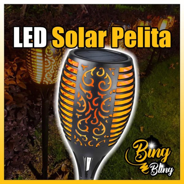 【Bing Bling】【 96 | 33 | 12LED Pelita 1pcs 】Viral Lampu Solar Pelita Hari Raya LED Outdoor Waterproof Garden Lip Lap Kelip Kelip2 Kelap Klip2 Klip Deco Buluh