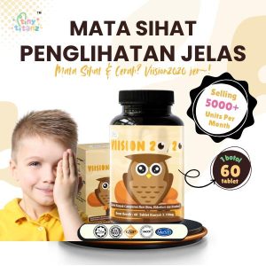 Viision 20/20 - {Vitamin Mata Kanak-Kanak} 60Tablets {Chewable Tablets} Perisa Buah Delima {CaroRite} Paten Bahan Dari India - Tiny Titanz