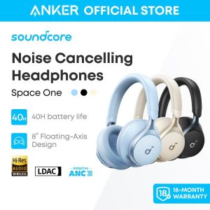 Soundcore by Anker Space One Headphones Hi-Res Sound Hybrid Active Noise Cancelling Headsets TWS With ANC creative headphones