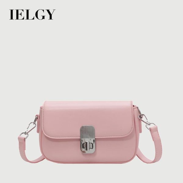 Beg Bahu Wanita Utusan, IELGY, Tekstur, Gaya Korea, Fesyen, Fabrik Selesa, Beg Persegi Merah Bags
