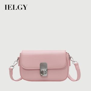 Beg Bahu Wanita Utusan, IELGY, Tekstur, Gaya Korea, Fesyen, Fabrik Selesa, Beg Persegi Merah Bags
