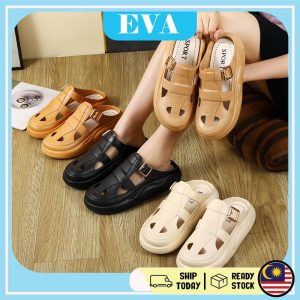 READY STOCK EVA Kasut Sarung Wanita Sandal Women Selipar Getah Flat Wedge Sandals Kasut Perempuan