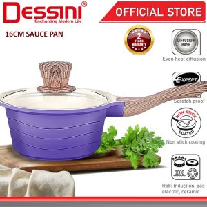 DESSINI ITALY XWMP-16 16CM Sauce Pan Die Cast Aluminium Non Stick Induction Milk Pot Casserole Fry Bowl Cookware PERIUK
