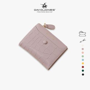 Dompet Kulit PU Corak Buaya, David Jones Paris, Penyusun Pemegang Kad, Untuk Wanita dan Gadis, KE0071-C / L