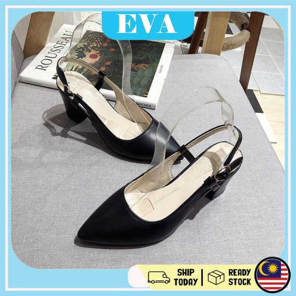 READY STOCK EVA Women's High Heels Korea Kasut Tinggi Wanita Perempuan Office Ladies