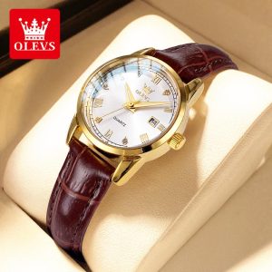 OLEVS Jam Tangan Wanita Perempuan Elegan Small Gaya Korea Kasual Fesyen Asli Rekaan Cantik dengan Kotak Mewah Reka Bentuk Baharu Watch for Women L68-96
