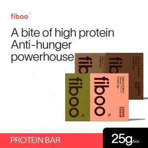 Fiboo Protein Bar Energy Gym Healthy Crunchy Chocolate Perisa Coco Brownie 25gX5/6