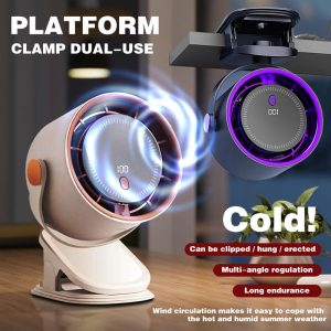 2025 Upgraded Clip-On High-Speed USB Fan - 100 Adjustable Speeds, Silent Turbo Bladeless Fan for Office Desktop Multi-functional Circulating Fan With Clip 3-in-1 Turbo Fan Electric High-speed Clip Fan 100 levels of free adjustment Mini Fan