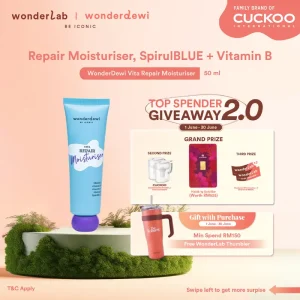 WonderDewi Vita Repair Moisturiser | Repairing, Refreshing, Calming & Restoring | Hydration & Deep Moisture | Vitamin C/B3/B5/E & Spirublue | Algae Blue Moisturiser | anti-oxidants | Strengthen Natural Barrier & Restore Damage Skin Cells | 50ml