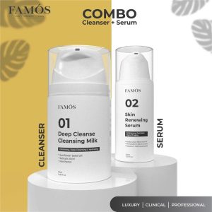 FAMÓS COMBO 2PCS SET - Skin Renewing Serum + Deep Cleansing Milk Skincare Cleanser
