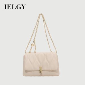 Beg Utusan, IELGY, Gaya Korea, Rekaan Retro, Penutupan Zip, Bahan Tekstur, Untuk Wanita Bags Selempang
