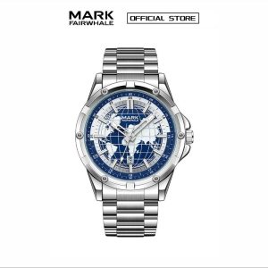 【100% Authentic】Jam Tangan Lelaki, Mark FairwhaleEarth, Fesyen Trend, Sesuai untuk Tempat Kerja dan Riadah, Gaya Joke, Reka Bentuk Mudah, Berkilau, Kalis Air, Pergerakan Kuarza, Tali Keluli Halus, FW-5130-S Watches