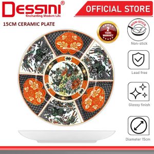 DESSINI ITALY 6 Inch Ceramic Serving Plate Dish Dessert Cake Salad Pasta Tray Non Stick Snack Platter Dinnerware PINGGAN