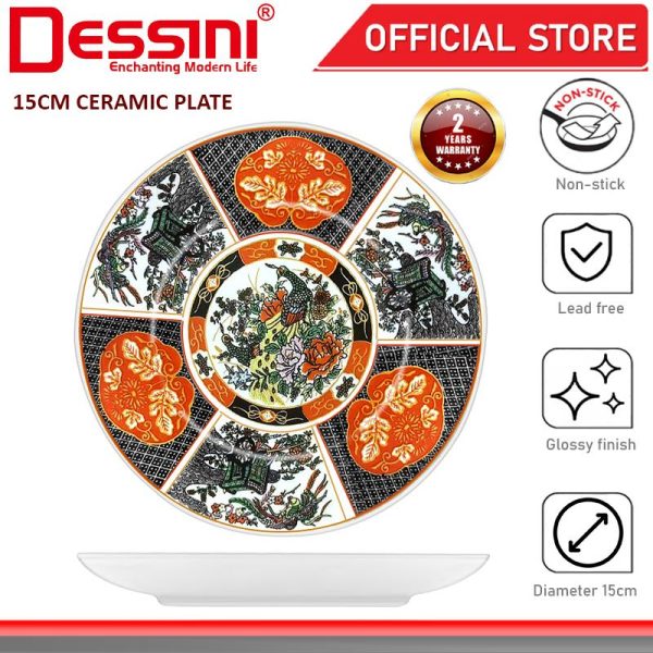 DESSINI ITALY 6 Inch Ceramic Serving Plate Dish Dessert Cake Salad Pasta Tray Non Stick Snack Platter Dinnerware PINGGAN