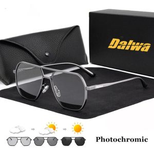 Cermin Mata Hitam Pemanduan Terpolarisasi, Dalwa, Bahan Roket, Fleksibel, Untuk Lelaki, Warna Lelaki, Sesuai untuk Mendaki dan Memancing, Cermin Mata Matahari Klasik, Perlindungan UV400, Cermin Mata, Sukan Luar