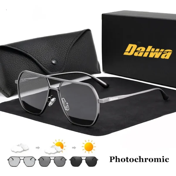 Cermin Mata Hitam Pemanduan Terpolarisasi, Dalwa, Bahan Roket, Fleksibel, Untuk Lelaki, Warna Lelaki, Sesuai untuk Mendaki dan Memancing, Cermin Mata Matahari Klasik, Perlindungan UV400, Cermin Mata, Sukan Luar
