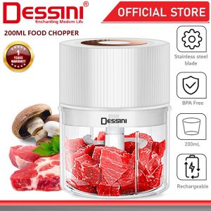 DESSINI ITALY 200mL USB Rechargeable Capsule Cutter Spin Chopper Blender Grinder Mixer Mincer Juicer Pengisar Pengadun