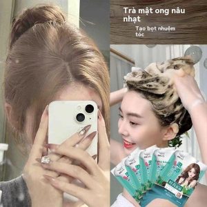 Pewarna Rambut Buih Organik Berasaskan Tumbuhan, 400ml, Tersedia dalam Warna Hitam Arang, Merah Jambu, Coklat, Warna Rambut Tahan Lama, Pewarna Buih Baharu 2024 Dye Hair Hijau Ungu