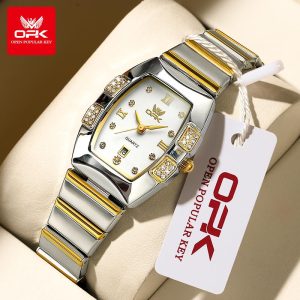 OPK Jam Tangan Wanita Perempuan Original Cewek Kalis Air Asal Dengan Kotak Tali Keluli Tahan Karat with Free Box 8169 Watches persegi Bahan logam dalam stok Banyak warna Pejabat parti pemberian hadiah Garanti 1 tahun