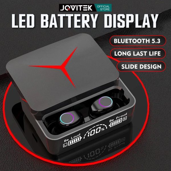 JQVITEK M90PRO TWS Gaming Earphones Wireless Earbuds Bluetooth 5.3 LED Display Touch Control Headset earphone in-ear Audio Earphone Speaker Mic
