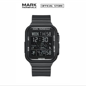 【100% Authentic】Jam Tangan Elektronik, Mark Fairwhale, Fesyen dan Ringkas, Pelbagai fungsi Sukan, Berkilau, Kalis Air, Bentuk Persegi, Universal, 4430 Watches