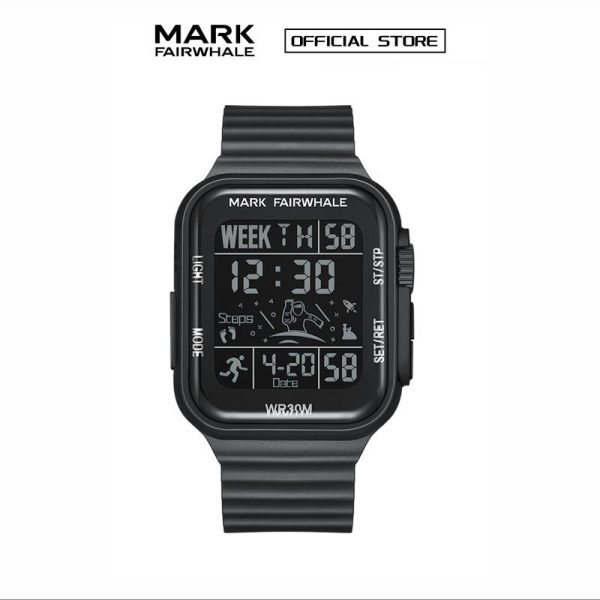 【100% Authentic】Jam Tangan Elektronik, Mark Fairwhale, Fesyen dan Ringkas, Pelbagai fungsi Sukan, Berkilau, Kalis Air, Bentuk Persegi, Universal, 4430 Watches