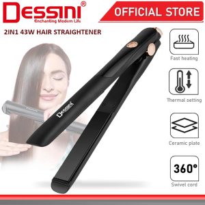 DESSINI ITALY 2 IN 1 Titanium Ceramic Hair Straightener Flat Iron Twist Curler Styling Waver Pelurus Pengeriting Rambut
