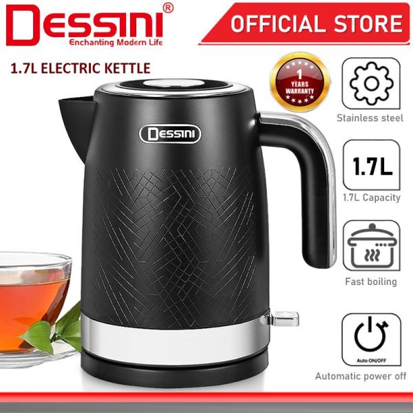 DESSINI ITALY 1.7L Stainless Steel Electric Kettle Automatic Cut Off Boiler Jug Teapot / Cerek
