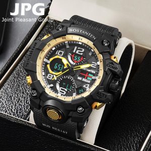 Jam Tangan Analog-Digital, Untuk Lelaki, Kalis Air, Jam Tangan Sukan Asli, Elektronik, Pelbagai fungsi, Berkilau, Paparan dwi, Tulen, Waranti 1 tahun, 6621 Watches