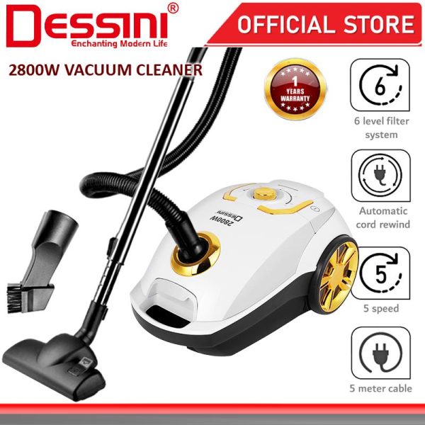 DESSINI ITALY 2800W Vacuum Cleaner Dust Collector Mop Sweeping Brushing Cleaning Floor Suction / Penyedut Habuk Vakum